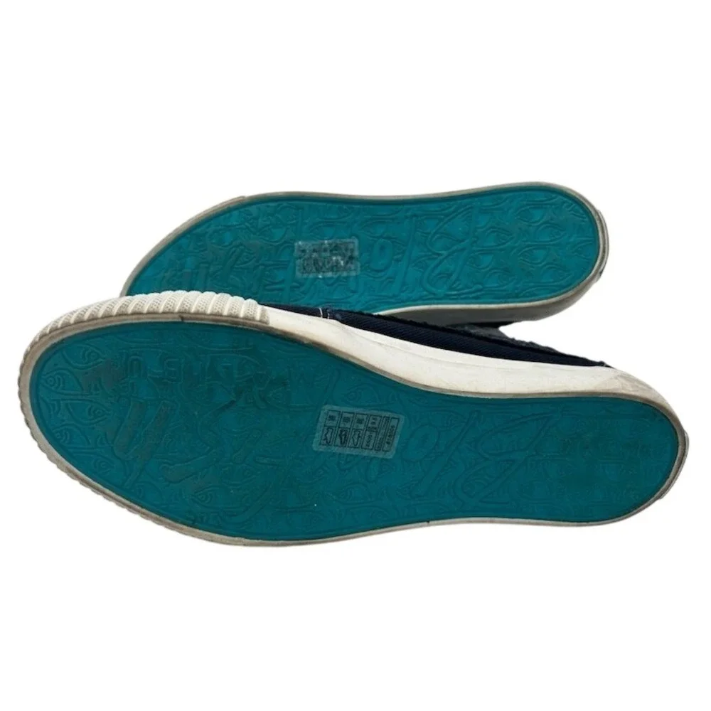 Blowfish Malibu Slip On Sneaker Women's Size 9.5 Navy Blue Distressed Canvas
